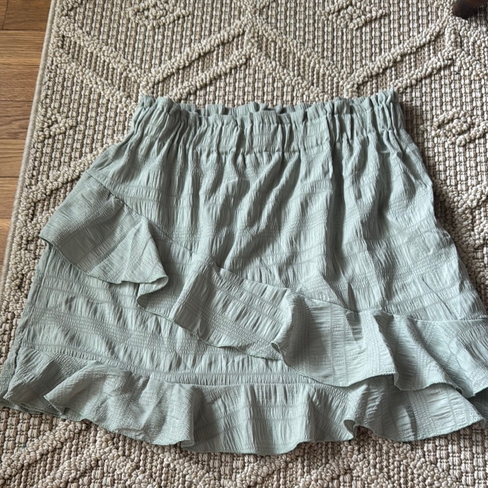Elegant Green Ruffle Skirt
